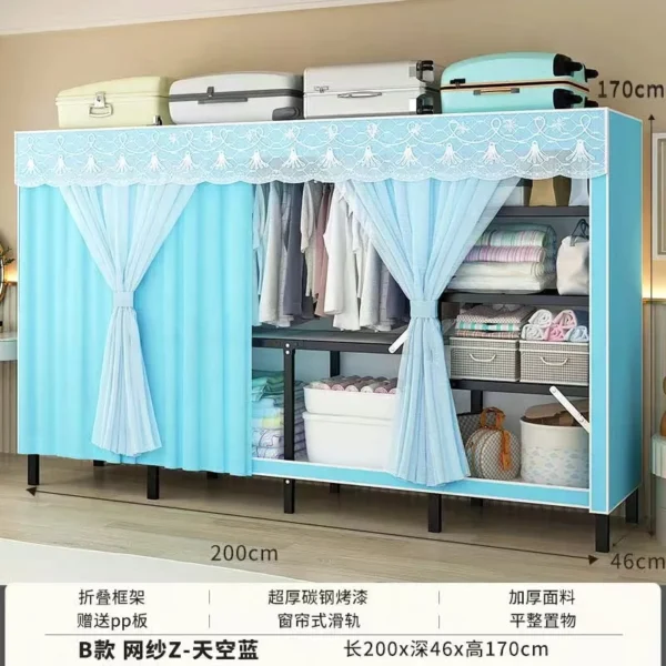 Estante plegable de tela para almacenamiento de ropa, armario abierto Simple, armarios de dormitorio, muebles para el hogar - Imagen 4
