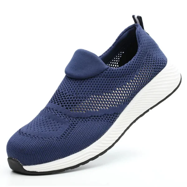 Zapatillas de trabajo ligeras de malla de verano, zapatos de seguridad con punta de acero para hombres y mujeres, zapatos de construcción transpirables, botas de trabajo, calzado - Imagen 7