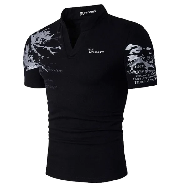 Polo para hombre, camisa de Golf con estampado gráfico, cuello en V, calle al aire libre, manga corta, ropa estampada, moda deportiva, ropa de calle de diseñador - Imagen 4