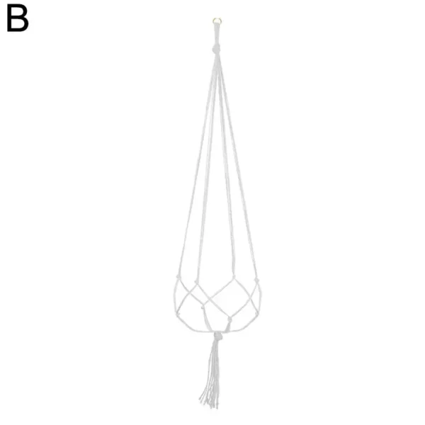 Cesta colgante de cuerda trenzada para maceta de flores, colgador de red de macramé de paja para jardín, soporte artesanal para plantas, accesorios de decoración de balcón, 1 piezas - Imagen 9