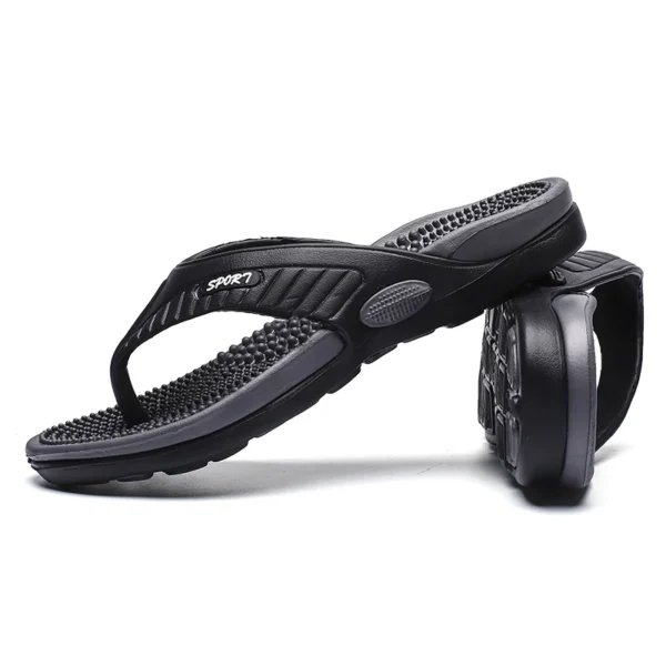 Chanclas de masaje para hombre, zapatos de playa transpirables de verano, sandalias, chanclas de lujo para hombre, zapatillas transpirables de talla grande 46 - Imagen 6