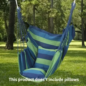 Silla colgante de lona para ocio, hamaca para exteriores, sin almohada ni cojín, muebles de ocio para jardín, 1 unidad