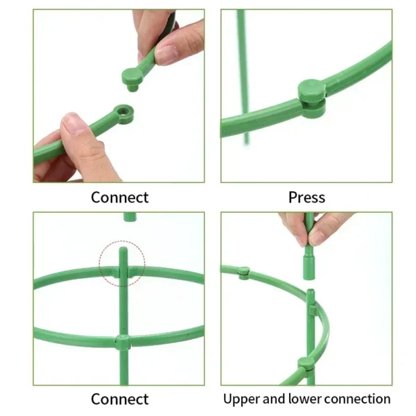 Juego de 12 soportes para plantas, estaca semicircular para enredaderas trepadoras, varilla de fijación para bonsái, soporte para estacas para plantas de jardín, soporte para anillos de flores - Imagen 5