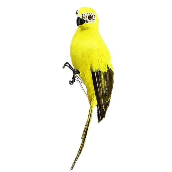 Pájaro loro hecho a mano, simulación de loro, pluma de espuma, modelo de pájaro, estatuilla, pájaros, loro, decoración de jardín 1 unidad de 35/25cm de plumas artificiales - Imagen 9