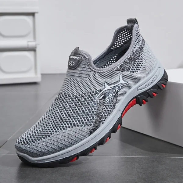 Zapatos de malla de verano para hombre, zapatillas ligeras, zapatos informales a la moda para caminar, zapatos de senderismo transpirables para hombre 2024, zapatos de moda 2025