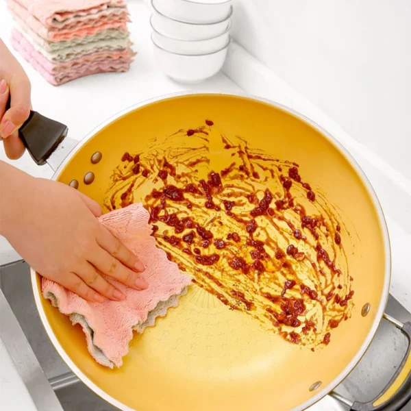 Accesorios de cocina paño de microfibra súper absorbente vajilla toalla de limpieza del hogar utensilios de cocina Gadget ALI253 5/10PC - Imagen 3