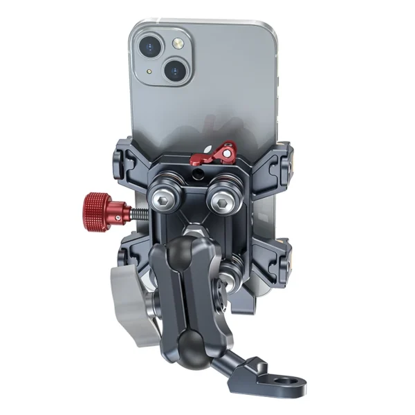 Soporte de teléfono de aleación para motocicleta, soporte Universal para teléfono móvil con absorción de impacto, soporte de navegación, accesorios para motocicleta - Imagen 4