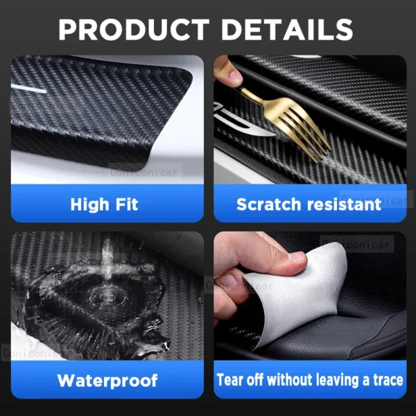 Pegatinas de alféizar de puerta delantera y trasera de coche para Suzuki ERTIGA Logo 2023, placa protectora de parachoques de maletero, accesorios embellecedores antiarañazos - Imagen 6