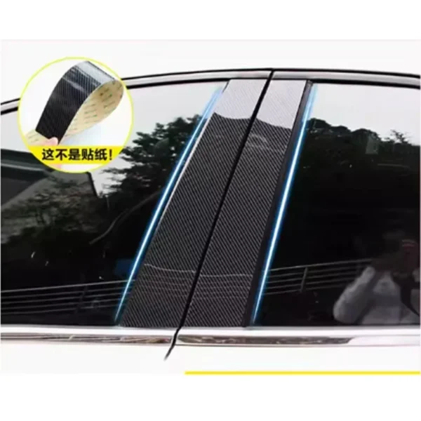 Cubierta embellecedora de ventana de coche para Mazda 3 Mazda3 Axela BP Sedan 2019 ~ 2024 2025 postes de puerta de pilar pegatinas de columna accesorios brillantes 8 Uds - Imagen 8