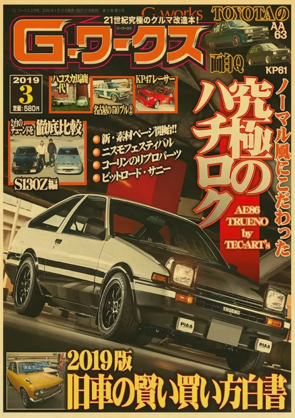 Carteles hogar sala de estar decoración pintura de pared sin marco JDM coche Japón retrofit carreras Retro 90s cartel pared tabla impresiones - Imagen 31