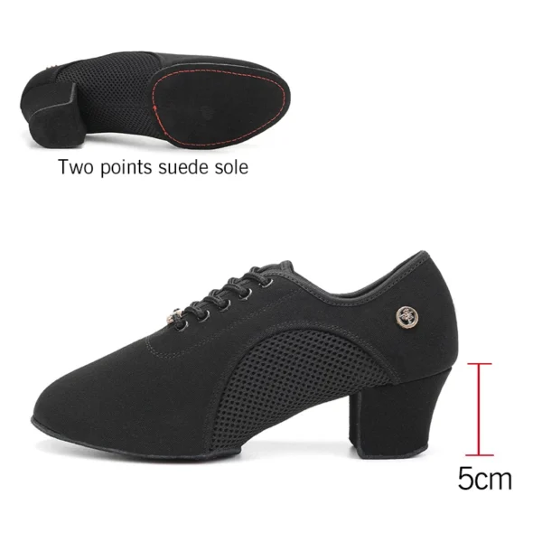 Zapatos de baile de salón latino para mujer con cordones práctica punta cerrada zapatos de baile modernos para enseñanza de baile de Salsa - Imagen 10