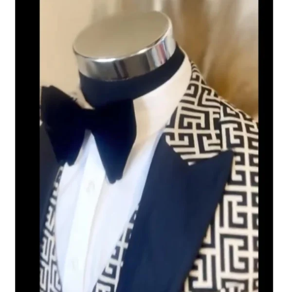 Trajes a cuadros para hombre, moda para caballero, fiesta de graduación, 3 uds., esmoquin para novio, traje de boda, chaqueta con chaleco de doble botonadura, pantalones - Imagen 3