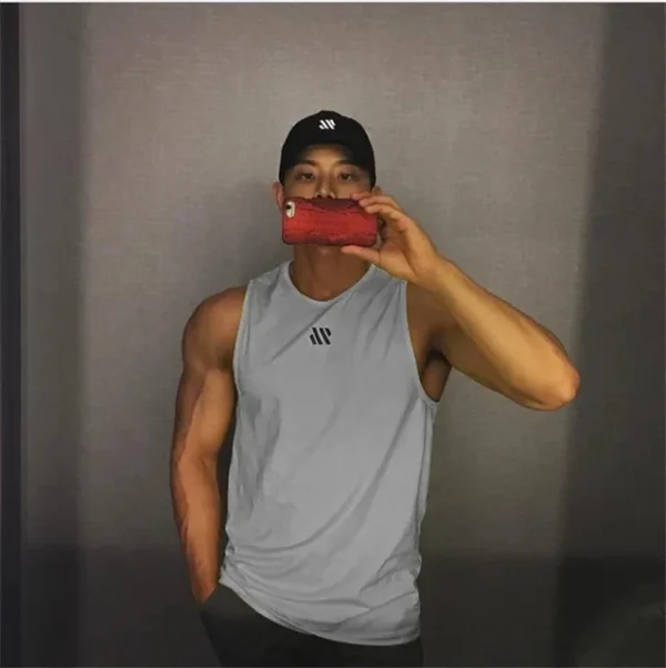 Camiseta sin mangas para gimnasio y fitness para hombre, camiseta sin mangas para Fitness, chaleco deportivo transpirable de malla para hombre, camiseta interior para gimnasio, chaleco para correr para hombre - Imagen 15
