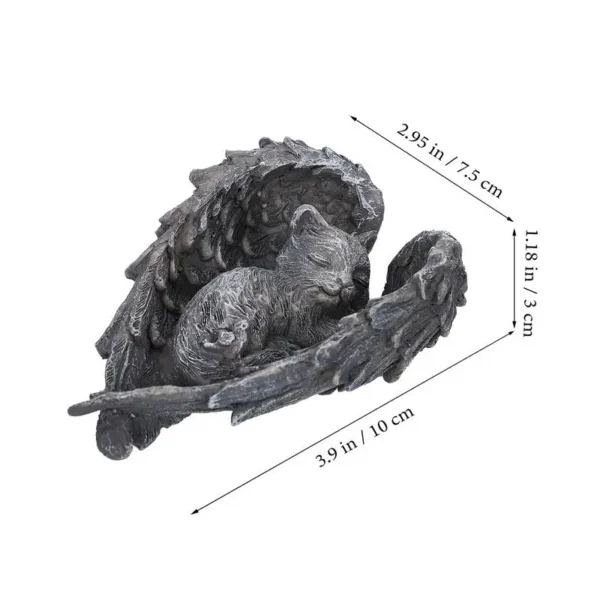 Estatuilla de gato de Ángel, escultura de resina de gato, escultura de resina para mascotas, regalo conmemorativo, estatua de Ángel de gato para decoración de jardín e interior - Imagen 6
