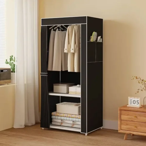 Armario de almacenamiento de plástico, armario de montaje Simple, armario de almacenamiento para dormitorio, muebles de almacenamiento para dormitorio de gran capacidad a prueba de polvo