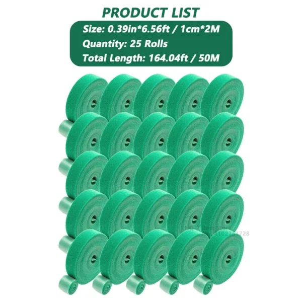 Cinta de jardín, brida para cables de nailon para plantas, flores, cultivo, escalada, soporte reutilizable para plantas, sujetador de gancho y bucle, accesorios de jardín - Imagen 17