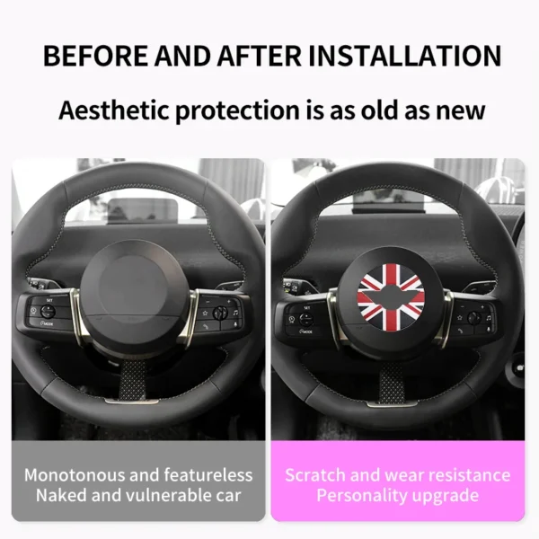 Pegatina para volante de coche, pegatinas de cuero PU para Mini Cooper R55 R56 R57 R60 R50 R52 R53 F56 F54 F60, accesorios interiores para coche - Imagen 2