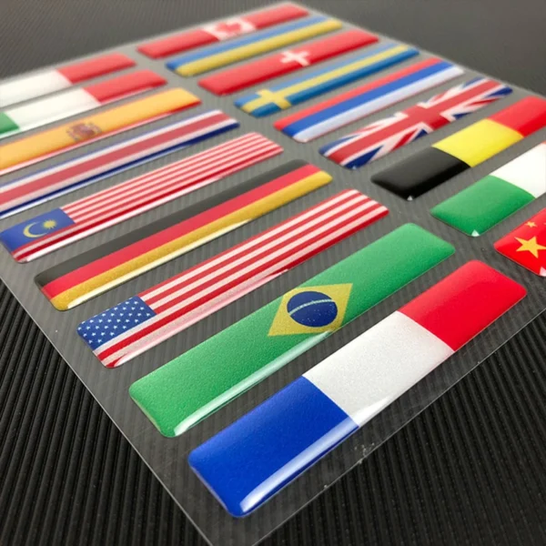 Pegatina de bandera nacional reflectante 3D, accesorios para motocicleta, calcomanía para coche, Italia británica, EE. UU., Francia, Rusia, España, Brasil, Chile, Ucrania - Imagen 2