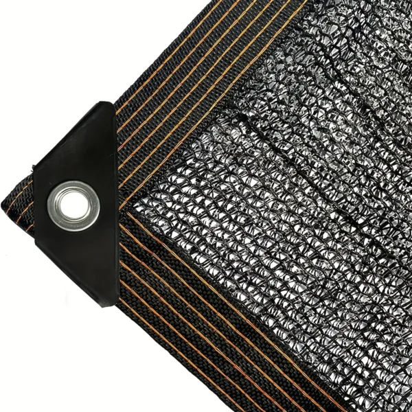 Protector solar de tela de sombra negra, cubierta de malla con borde atado con ojales, red solar para pérgola, plantas, invernadero, jardines, Patio, dosel - Imagen 3