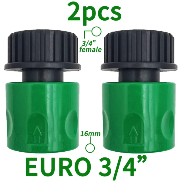 Tetina de conector rápido EURO USA, adaptador de tubo de manguera roscada macho de 3/4 pulgadas para sistema de riego por goteo de tubería de jardín - Imagen 10