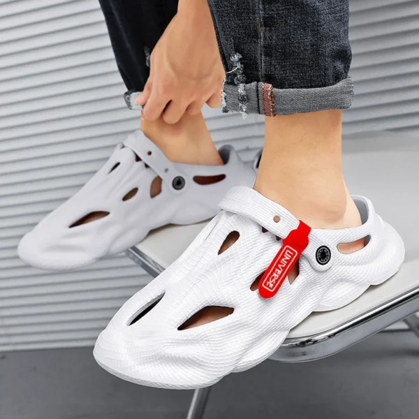 Zapatillas de verano para hombre, sandalias cómodas con plataforma para exteriores, zapatillas de playa, chanclas, tobogán de interior para el hogar, zapatos de baño 2023 - Imagen 3