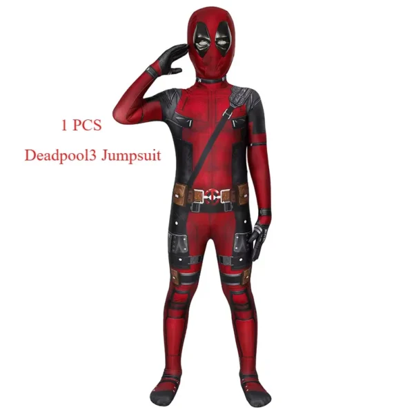 Disfraz de superhéroe Deadpool para niños, nuevo disfraz de Deadpooling 3, disfraz completo de Deadpool3, mono de Halloween - Imagen 12