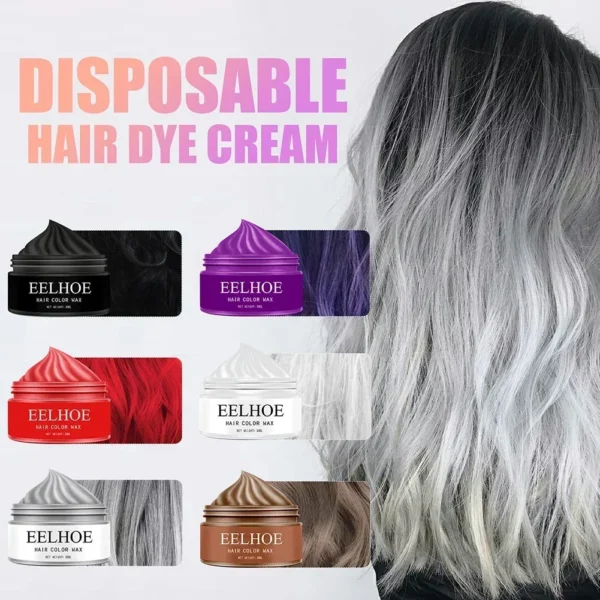 Coloración de cabello instantánea Champú para teñir el cabello temporal Cera para el cabello modeladora lavable Estilo mate natural Cabello - Imagen 2