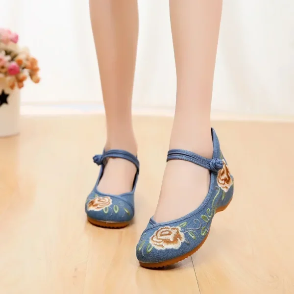 Zapatos informales para mujer, moda Vintage, elegante, estilo étnico, ropa de calle bordada, zapatos de mujer de estilo chino, novedad de verano - Imagen 5