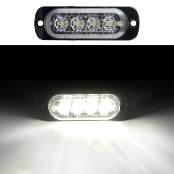 Luz de advertencia de 6LED, luces LED para remolque, luces indicadoras laterales para camión, barra de luz de mal funcionamiento para parrilla de coche, baliza para barcos de motocicleta SUV - Imagen 11