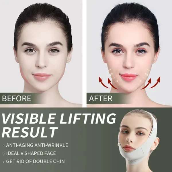 Vendaje adelgazante facial reutilizable para mujer, moldeador de cara en V, cinturón para levantar mejillas y barbilla, correa de masaje Facial, herramientas de belleza para el cuidado de la piel - Imagen 2