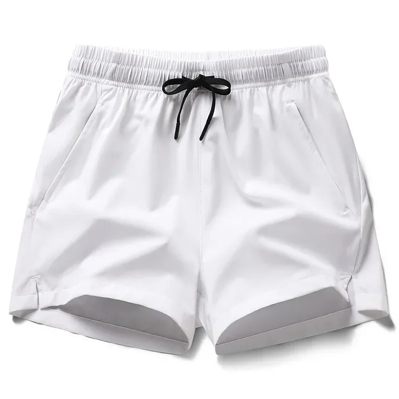 Pantalones de chándal ligeros de Fitness para hombre, pantalones cortos informales de verano con bolsillos, pantalones cortos básicos de Color sólido, pantalones cortos para correr en la playa para hombre - Imagen 2