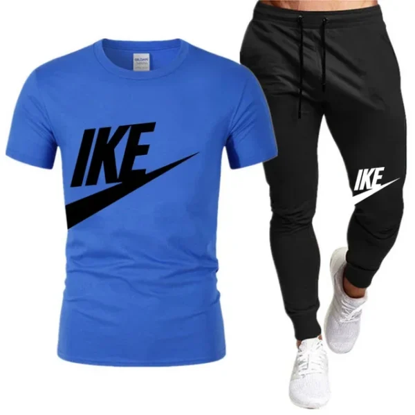 Conjuntos de verano para hombre, chándal coreano a la moda, camisetas de manga corta + pantalones cortos deportivos, traje informal para hombre, conjuntos para correr para hombre - Imagen 17