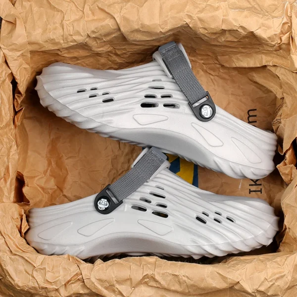 Sandalias tipo zuecos de lujo para hombre, zapatillas tipo zuecos para hombre, zapatos de jardín para hombre y mujer, zapatos deslizantes de ocio para hombre - Imagen 4