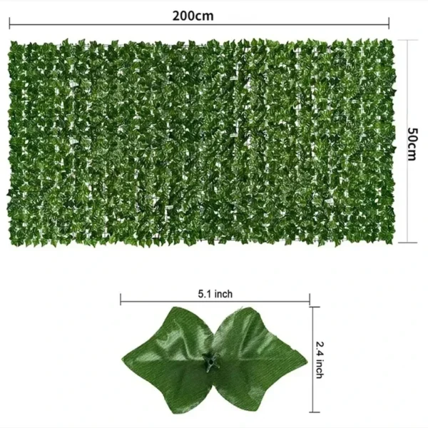 Paneles de valla de hojas verdes, seto de hiedra Artificial, pantalla de valla de privacidad falsa para decoración de hogar, jardín al aire libre, balcón, 1x3m - Imagen 6