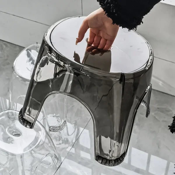 Taburete antideslizante de acrílico para ducha de baño, taburete bajo pequeño transparente para niños, hogar, sala de estar, baño, muebles modernos simples - Imagen 6