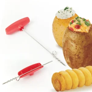 Rebanador de patatas creativo, bandeja giratoria para patatas, rebanador en espiral, cuchillo con mango, rollo de patata cortada, accesorios de cocina, herramientas para patatas