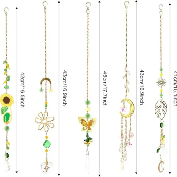 Atrapasueños para ventanas, cristales colgantes, prismas, atrapasoles, adorno de girasol y mariposa, regalo de decoración para jardín y Patio interior y exterior - Imagen 6