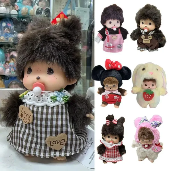 LLavero de muñeco Mchiqi con mono Kawaii de 15cm, bolso colgante, juguete de peluche, regalo de cumpleaños para niños, Material de algodón PP, Año Nuevo/Cristo - Imagen 2
