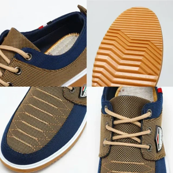Zapatos de lona de verano para hombre, zapatos planos ligeros informales de malla transpirable, zapatos vulcanizados, zapatillas clásicas con cordones 2025 para hombre - Imagen 4