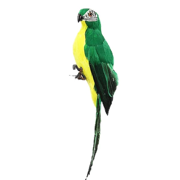 Pájaro loro hecho a mano, simulación de loro, pluma de espuma, modelo de pájaro, estatuilla, pájaros, loro, decoración de jardín 1 unidad de 35/25cm de plumas artificiales - Imagen 10