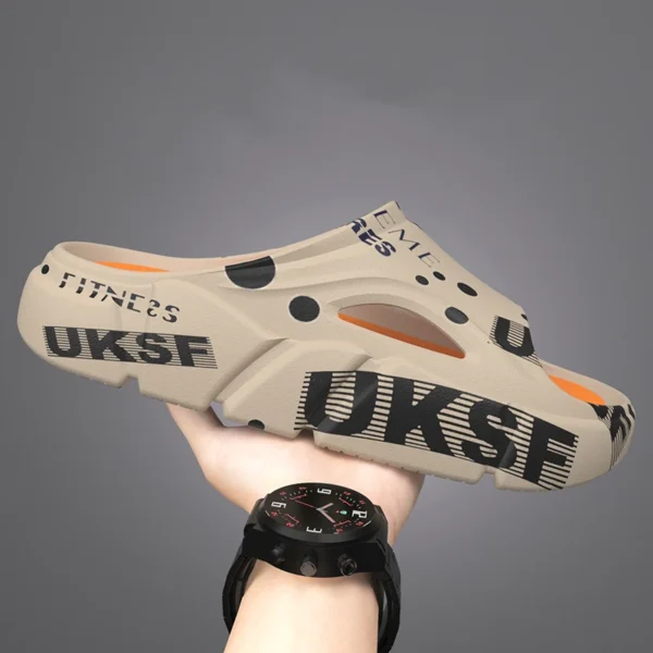 Zapatillas de verano para hombre, sandalias antideslizantes, zapatos de casa con plataforma gruesa y suave, zapatillas de baño para ducha interior y exterior, zapatos informales - Imagen 3