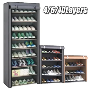 Zapatero organizador a prueba de polvo, mueble para el hogar no tejido minimalista multicapa, armarios que ahorran espacio, estante para zapatos