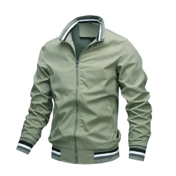 Chaqueta informal con cremallera y cuello levantado para hombre, abrigo para deportes al aire libre, chaqueta cortavientos para hombre, Bomber impermeable, otoño e invierno - Imagen 2