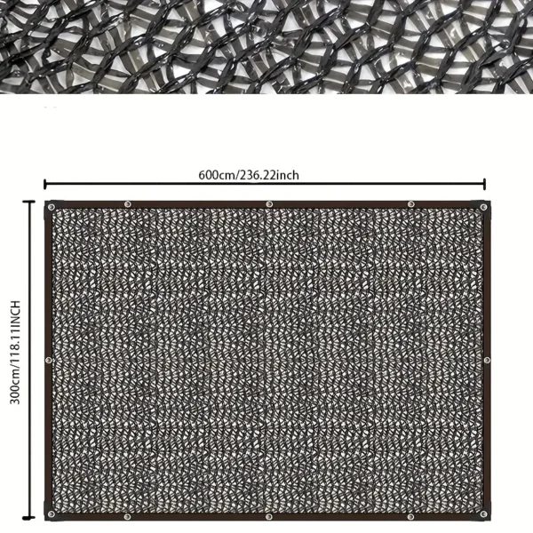 Protector solar de tela de sombra negra, cubierta de malla con borde atado con ojales, red solar para pérgola, plantas, invernadero, jardines, Patio, dosel - Imagen 2
