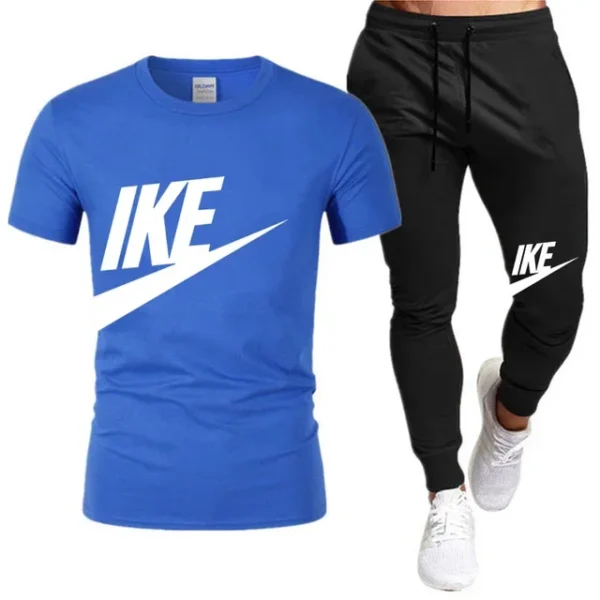 Conjuntos de verano para hombre, chándal coreano a la moda, camisetas de manga corta + pantalones cortos deportivos, traje informal para hombre, conjuntos para correr para hombre - Imagen 14