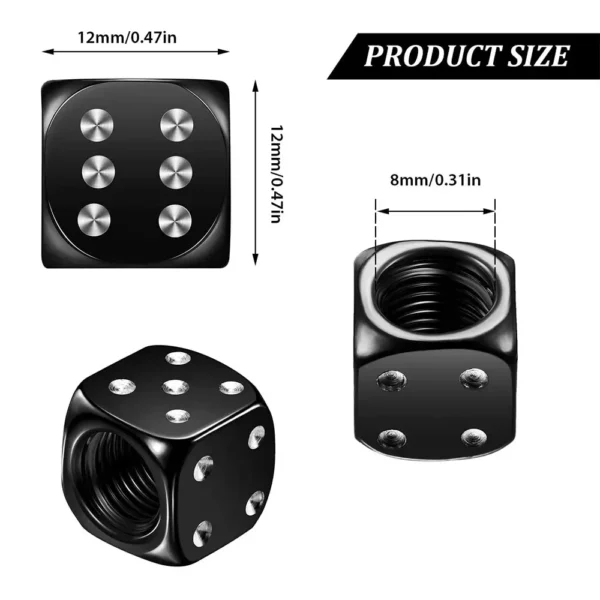 Tapas de válvula de neumático de rueda de coche de aleación de aluminio cubiertas de vástago de llanta de neumático Airdust impermeable para automóviles motocicletas camiones bicicletas 4 Uds. - Imagen 2