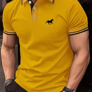 Camiseta para hombre, Polo clásico de manga corta, camiseta informal de verano con solapa de botón, Polo informal de S-3XL súper grande