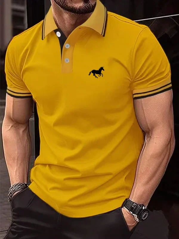 Camiseta para hombre, Polo clásico de manga corta, camiseta informal de verano con solapa de botón, Polo informal de S-3XL súper grande