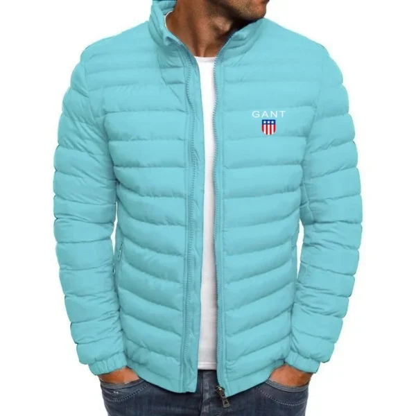 Chaqueta de algodón cálida y ligera para hombre, chaqueta de pie, chaqueta informal de rayas horizontales, nuevo estilo de alta calidad - Imagen 9