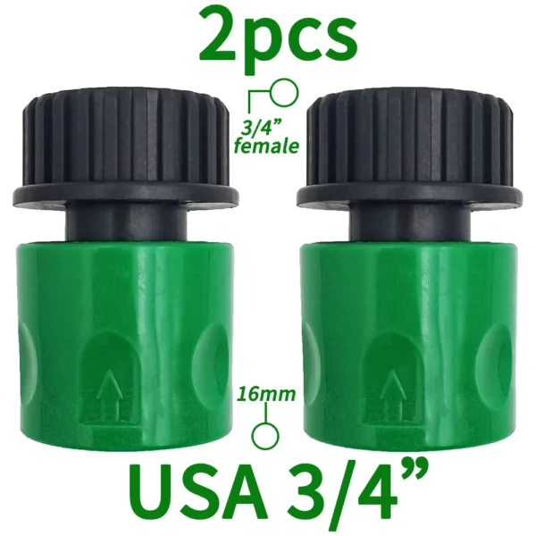 Tetina de conector rápido EURO USA, adaptador de tubo de manguera roscada macho de 3/4 pulgadas para sistema de riego por goteo de tubería de jardín - Imagen 7
